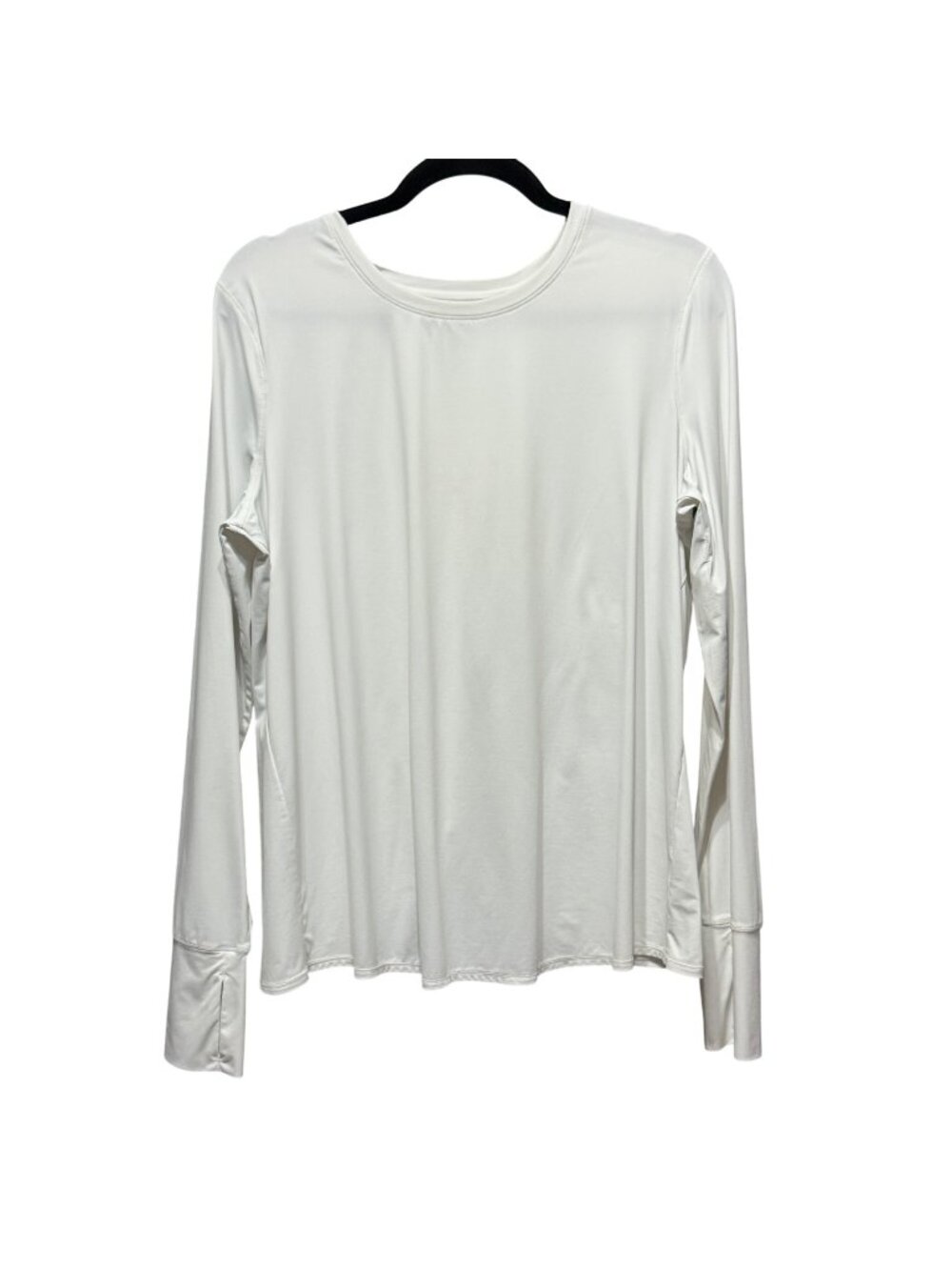 Athleta women's size L white long sleeve split back top